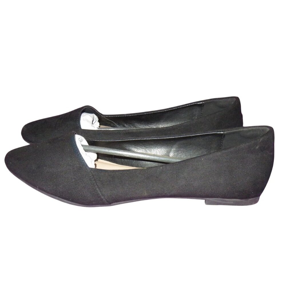 Ataiwee Classic Black Wide Width Pointed Toe Vegan Leather Ballet flats
